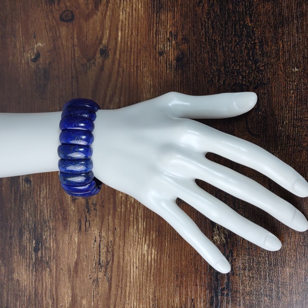 Lapis Lazuli Semi-precious Gemstone Stretch Bracelet